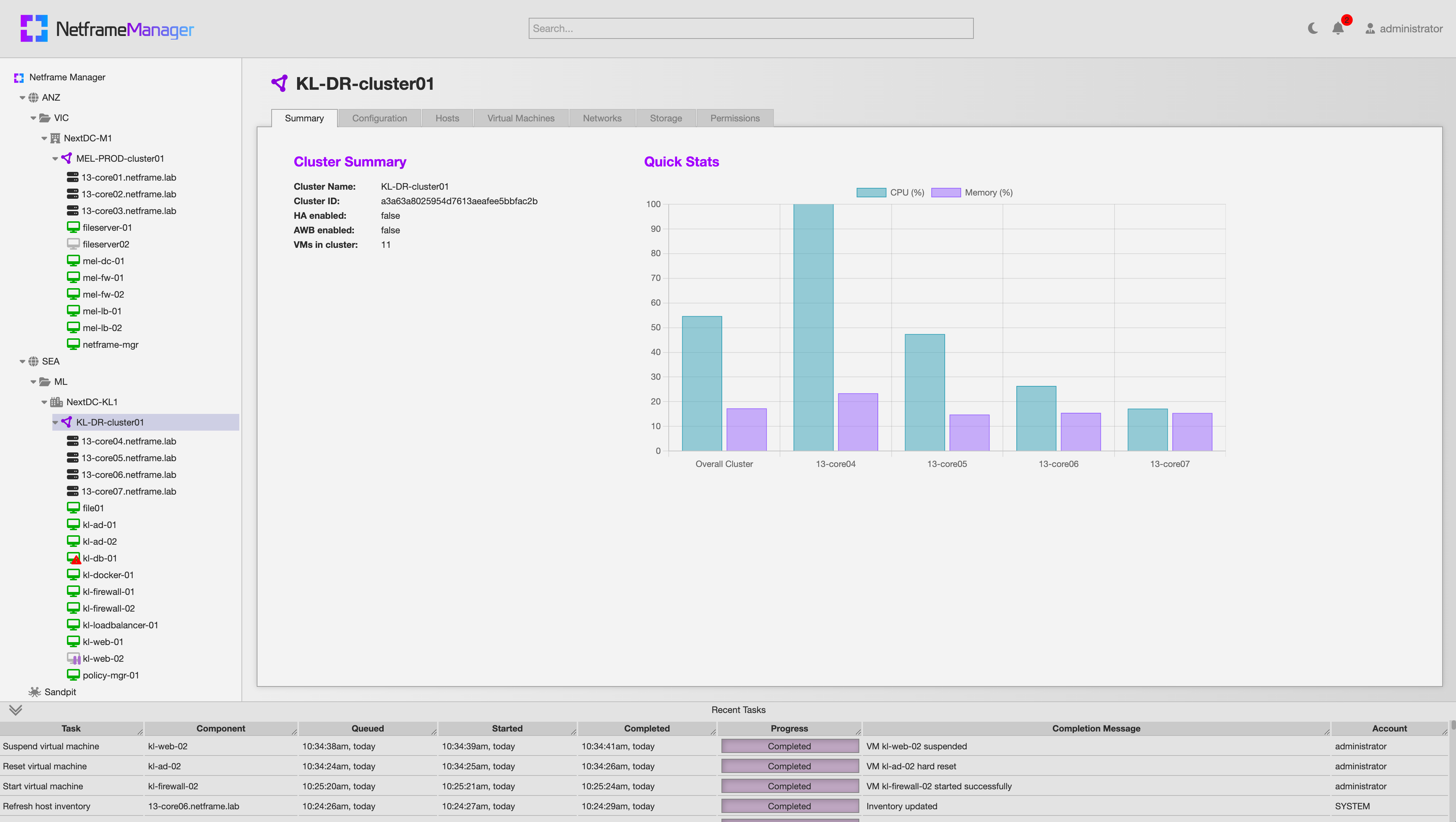Netframe Manager UI